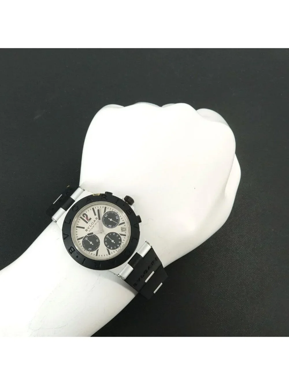 Bvlgari Aluminum Chronograph Watch Date Silver Automatic Winding